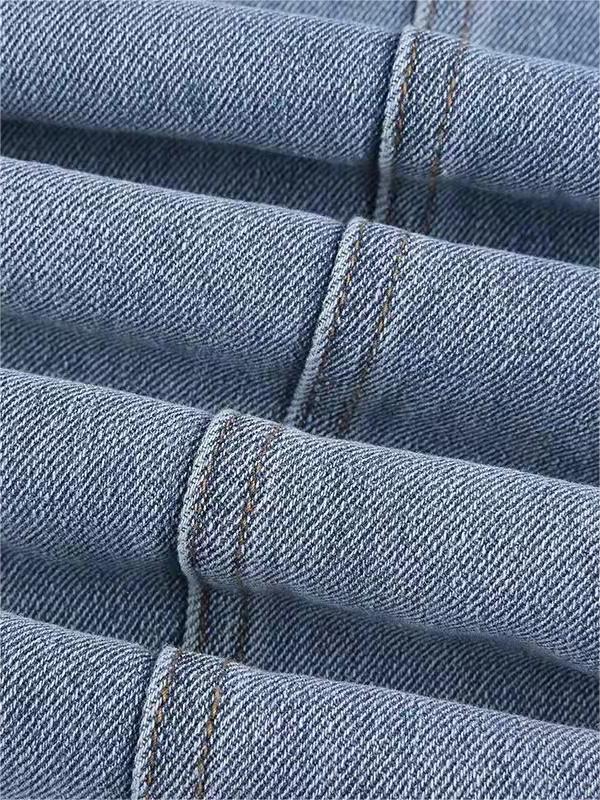 Moréa - Jeans a Zampa d'Elefante Stretch in Vita Alta per Donne con Patchwork di Due Stelle sulla Schiena