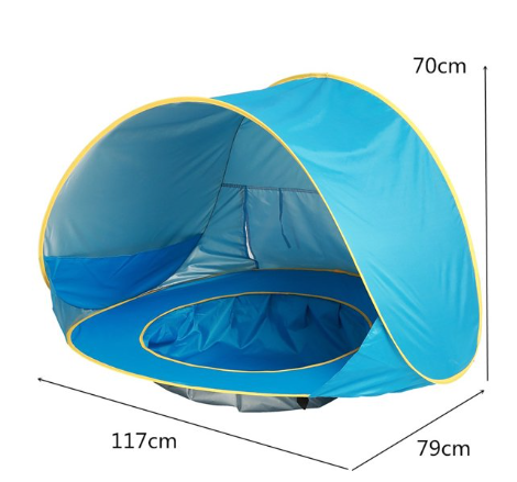 Soléane - Tenda estiva per bambini BabyShade con piscina pieghevole per la spiaggia, riponibile in sacco