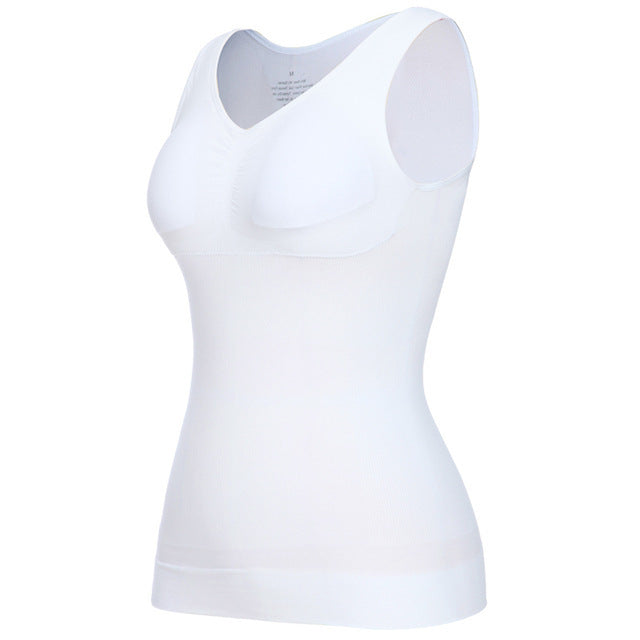 Top modellante in shapewear con reggiseno integrato e controllo della pancia per donne