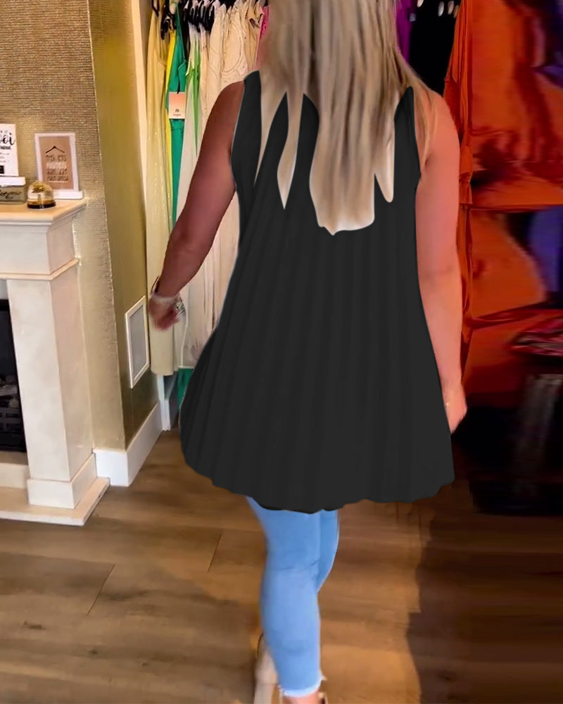 Lyséa - Blusa Lunga Senza Maniche, Leggera ed Elegante per Primavera e Estate, per Donne