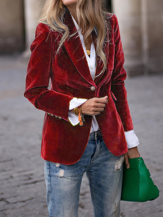 Lola - Blazer di velluto lussuoso con bottoni dorati per la primavera