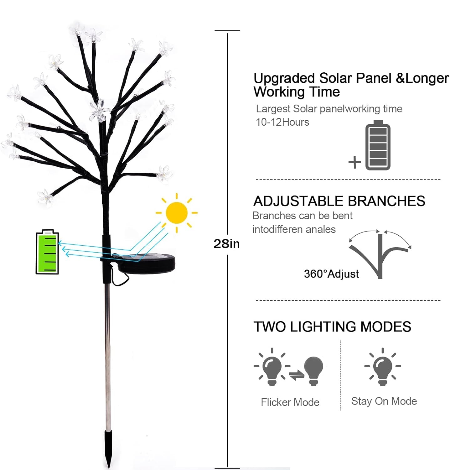 Luméa - Lampade solari per il giardino a forma di fiori di ciliegio
