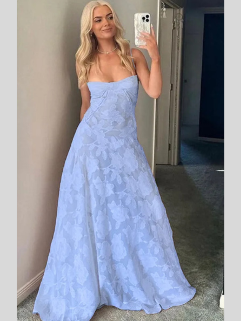 Céloria - Abito estivo con schiena scoperta in chiffon per donne
