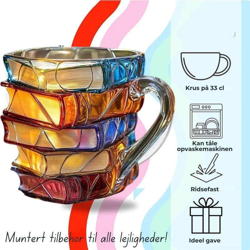 Livrélia - Tazza da caffè letteraria 3D artigianale e dipinta a mano – Regalo unico per gli amanti dei libri
