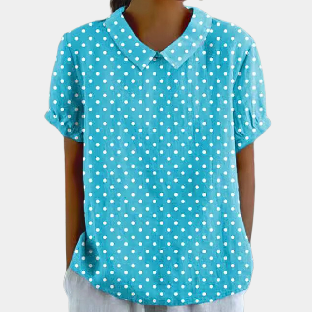 Blusa da donna leggera con stampa floreale e colletto – Camicia estiva leggera in stile vintage