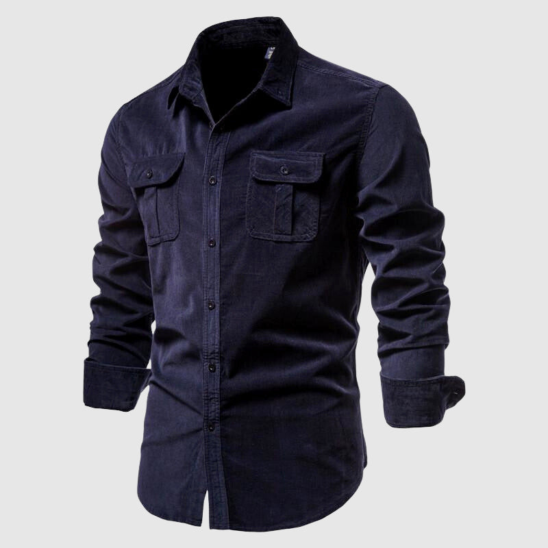 Camicia Slim Fit Moderna con Tasche sul Petto – Camicia Casual e da Lavoro per Uomini