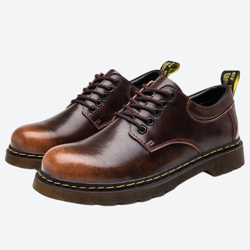 Scarpe stringate classiche da uomo in pelle con suola robusta – Scarpe eleganti per il tempo libero e il lavoro