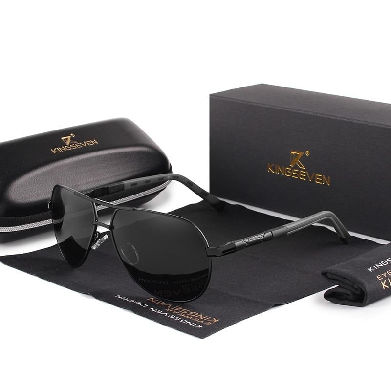 AluVision - Occhiali da sole vintage in alluminio con polarizzazione per uomini