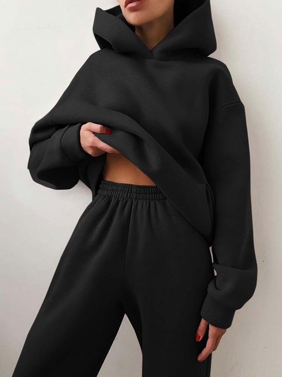 Set di tuta con hoodie alla moda per donne – Outfit casual comodo con vestibilità oversize