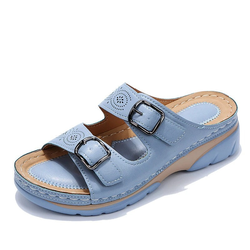 Comode sandali da donna con fibbie – Pantofole ortopediche slip-on per la vita quotidiana e l'estate