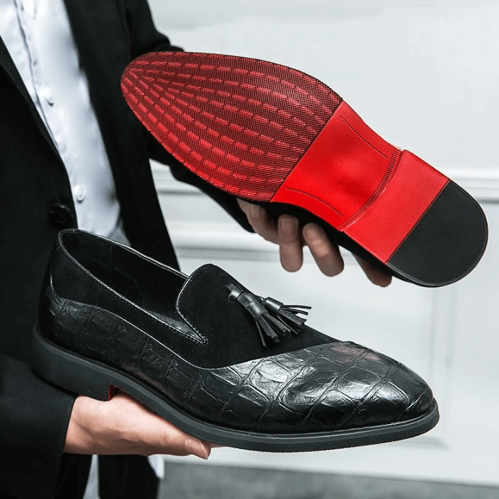 Elegante Mocassino con Design a Frange per Uomini – Scarpe da Business Classiche in Finta Pelle