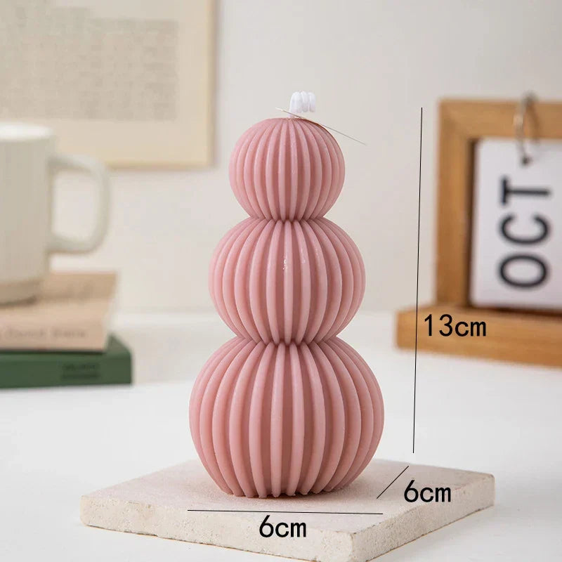 VagueÉclat - Candela Profumata Design Geometrico con Motivo a Onde