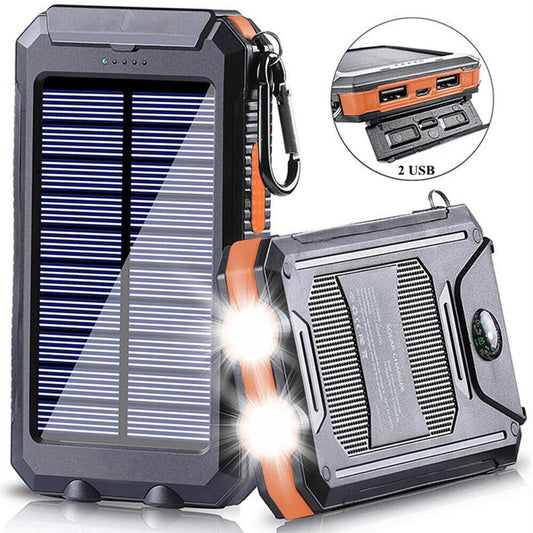 SolaMax - Batteria Solare 10 000 mAh – Impermeabile e Resistente agli Urti – Ricaricabile tramite Sole