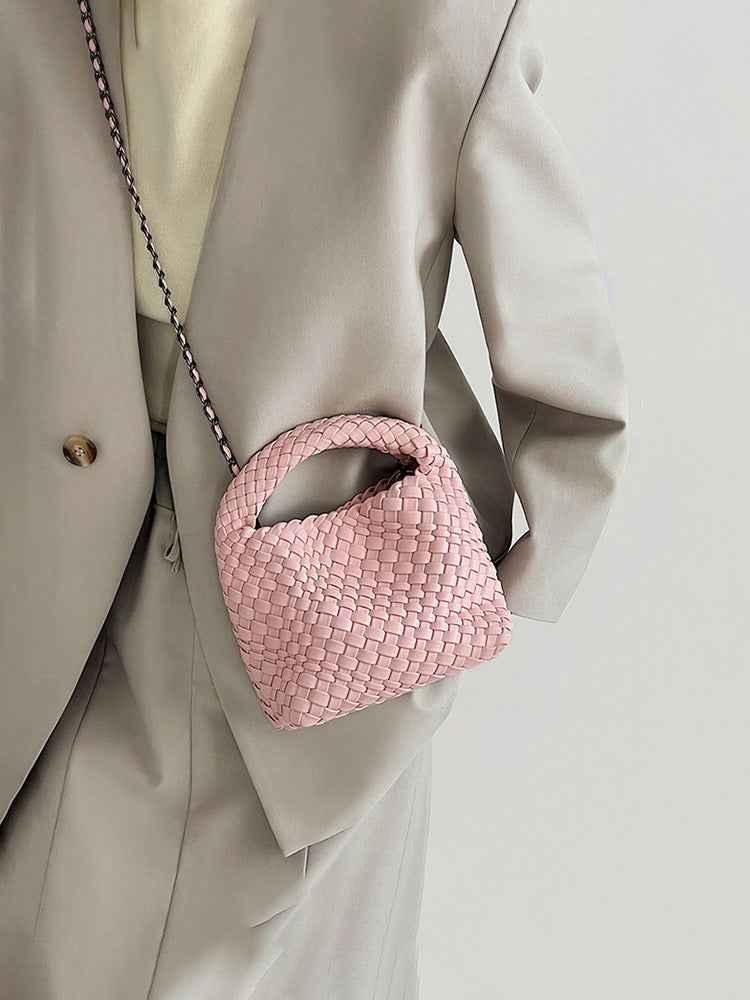 Mini borsa a spalla intrecciata per donne – Elegante borsa a tracolla dallo stile moderno