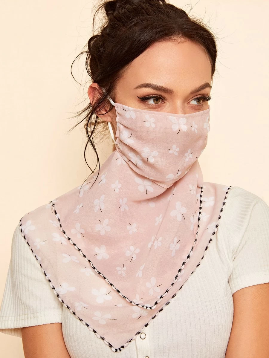 Sérélia - Foulard in Nero e Bianco con Ganci per Orecchie