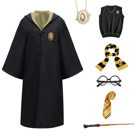 Mantello Magico da Mago per Bambini – Costume di Hogwarts con Bacchetta Magica e Accessori