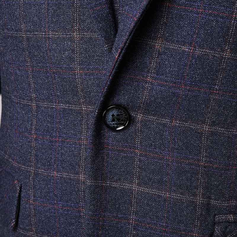 Elegante completo da uomo 3 pezzi a quadri – Completo business e da cerimonia slim fit