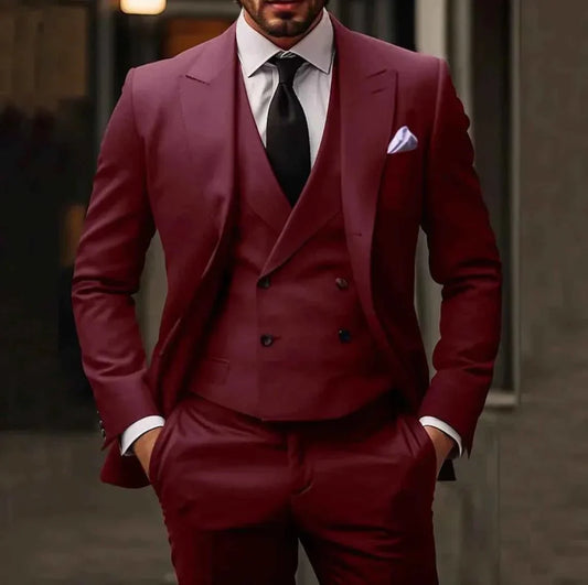 Completo da uomo 3 pezzi esclusivo – Moderno slim fit per matrimoni e affari