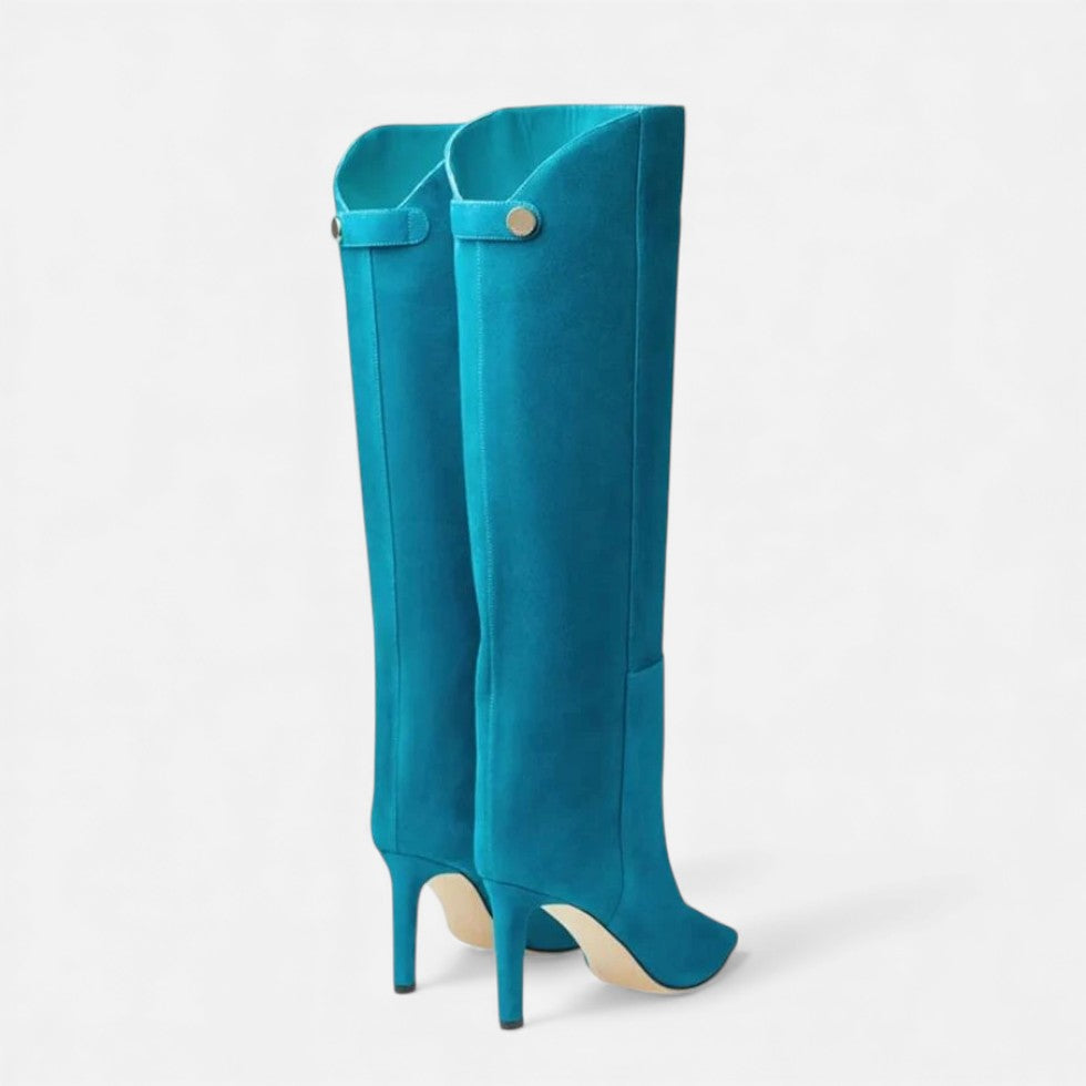 Aurivane - Eleganti Stivali Alti in Pelle con Tacco