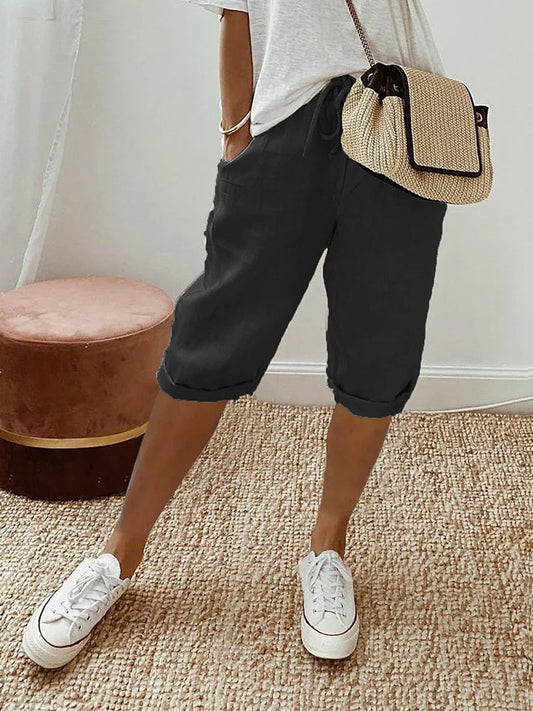 Fioralys - Pantaloni corti per donne in cotone-lino – fluidi, leggeri e alla moda per l'estate 2026