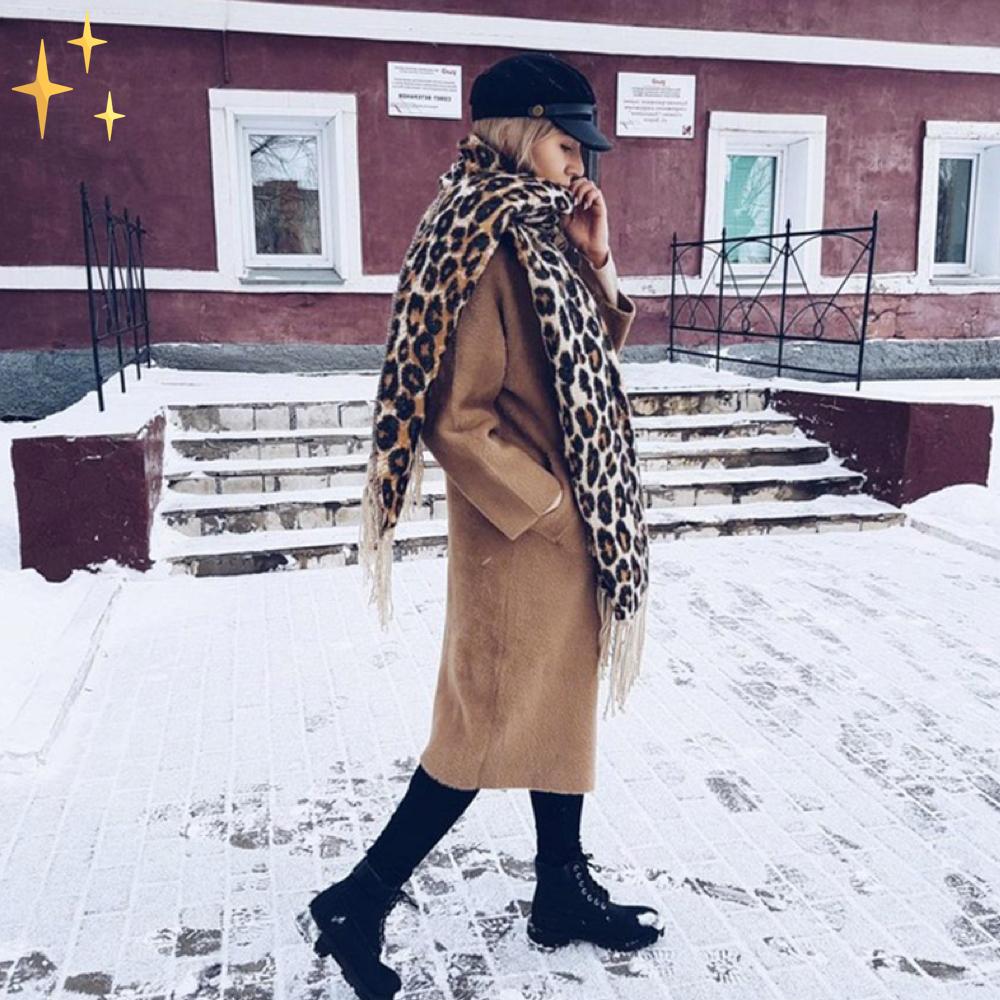 Sciarpa Leopardo Megan - Meravigliosamente Calda e Moda per Tutto l'Inverno