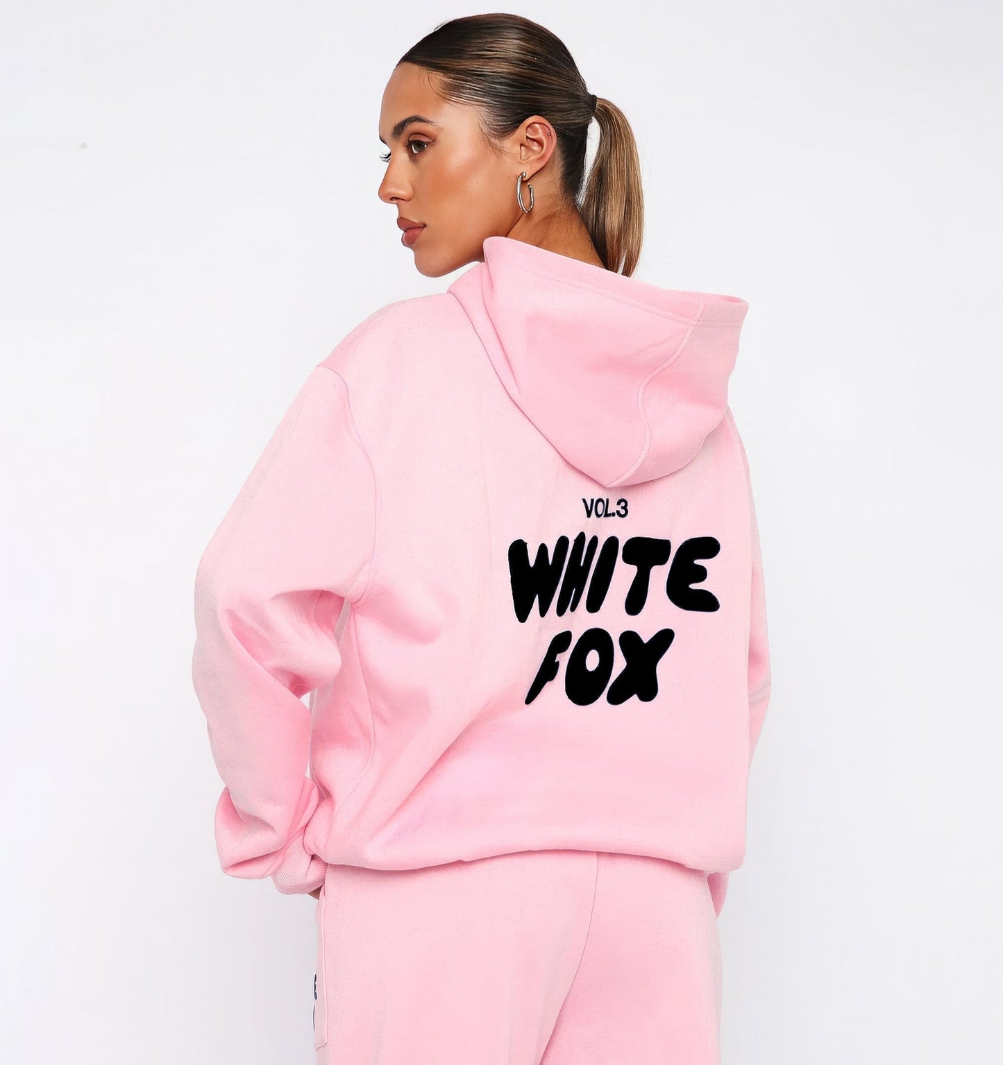 Oréline - Set Elegante a Due Pezzi: Felpa con Cappuccio e Pantaloni Sportivi a Vita Alta in Colori Tenui