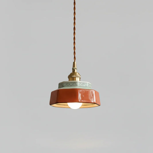 Céralume - Lampada a sospensione in ceramica dipinta a mano — Rame & Colore