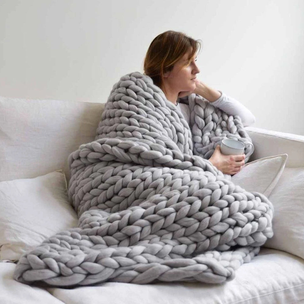 Chunky XL Filato in Lana 1000 Gramm DIY per Lavorare a Maglia una Meravigliosa Coperta Morbida