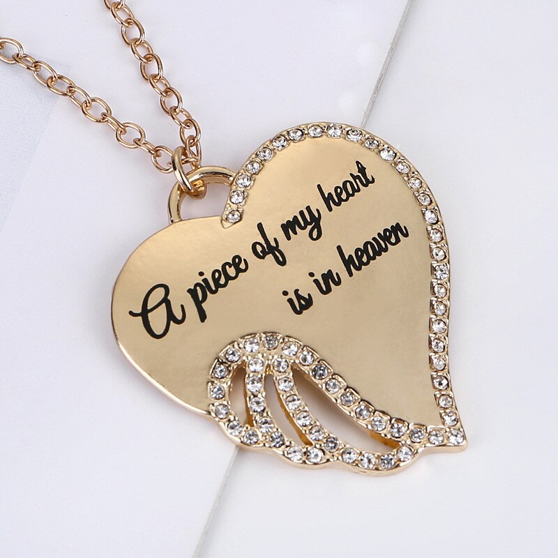 AmorAile - Pendente a forma di cuore con corna d'angelo