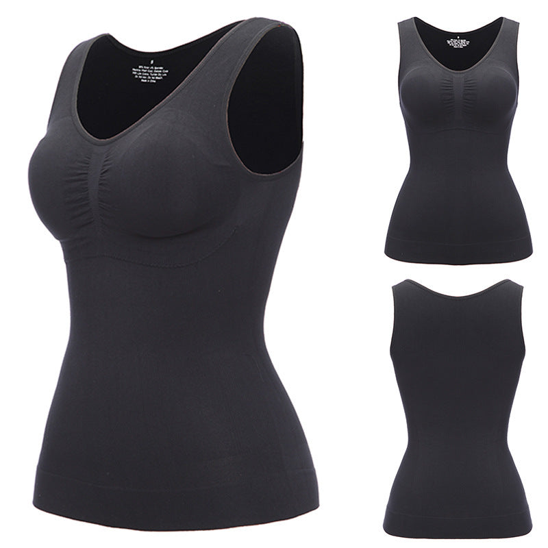 Top modellante in shapewear con reggiseno integrato e controllo della pancia per donne