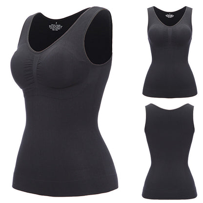 Top modellante in shapewear con reggiseno integrato e controllo della pancia per donne