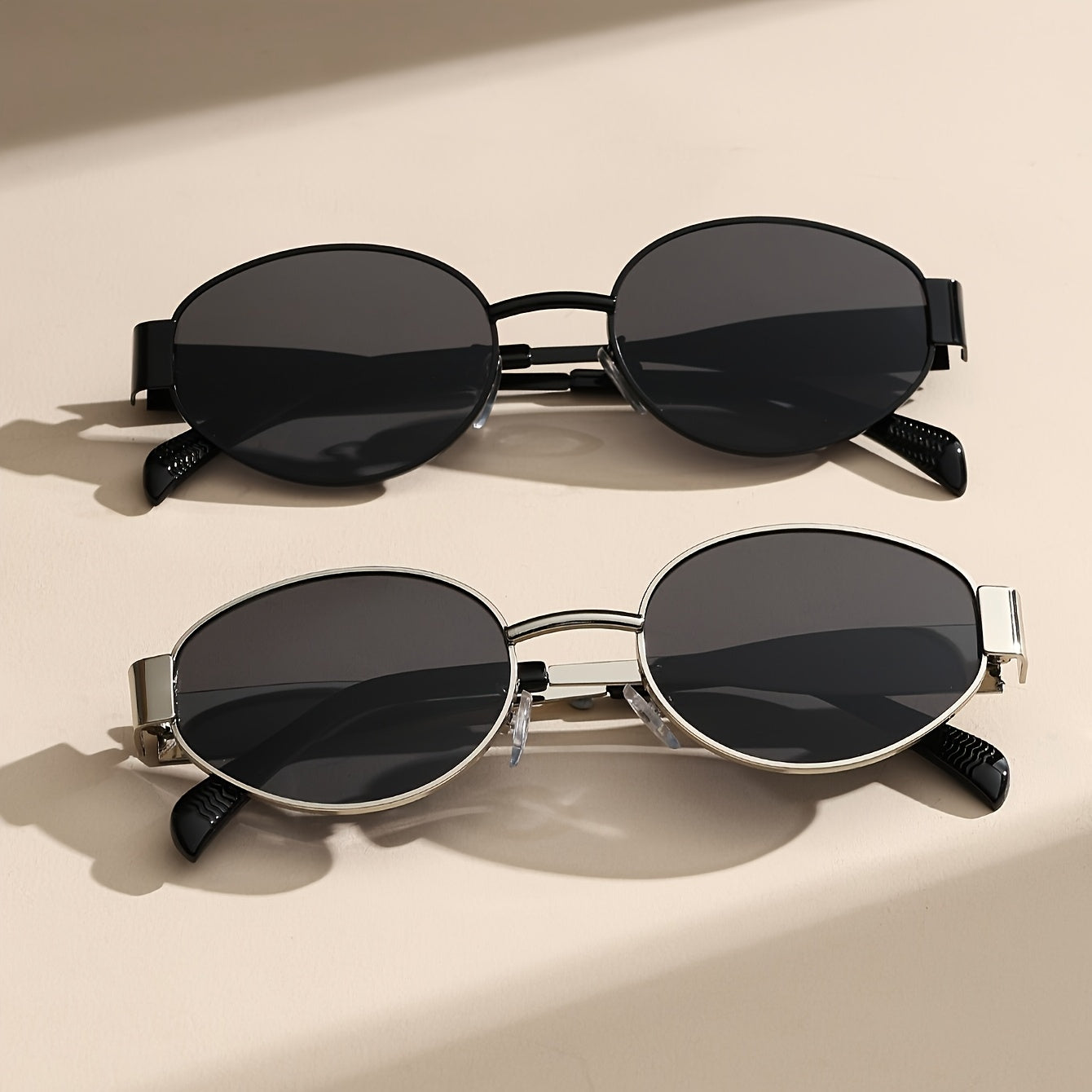 Occhiali da sole retro ovali con montatura in metallo e protezione UV400 per donne – Eleganti occhiali slim