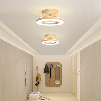 Annelis - Lampada da soffitto LED Anello Aperto con Cornice in Legno