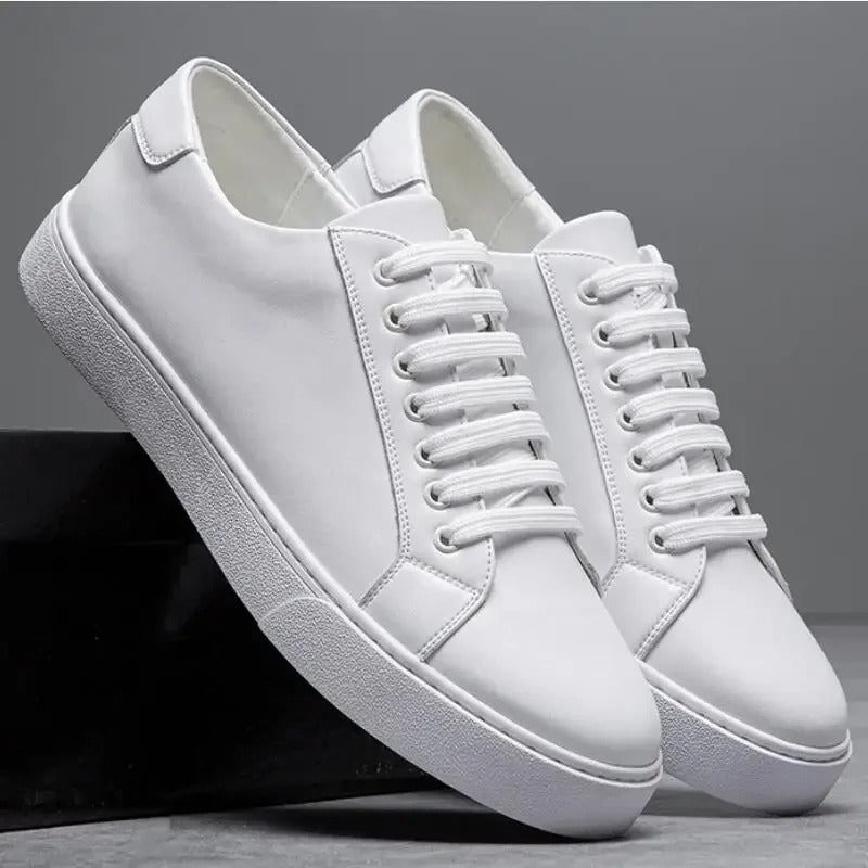 Sneaker in pelle da uomo moderne con suola bianca – Scarpe casual eleganti per il quotidiano e il business
