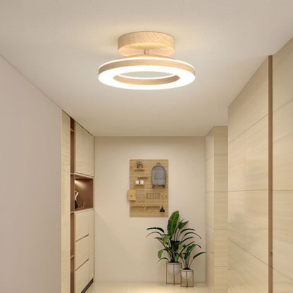 Annelis - Lampada da soffitto LED Anello Aperto con Cornice in Legno