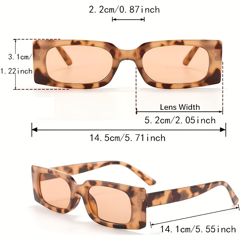 Occhiali da sole rettangolari retro per donne – Protezione UV400 & Stile Y2K alla moda