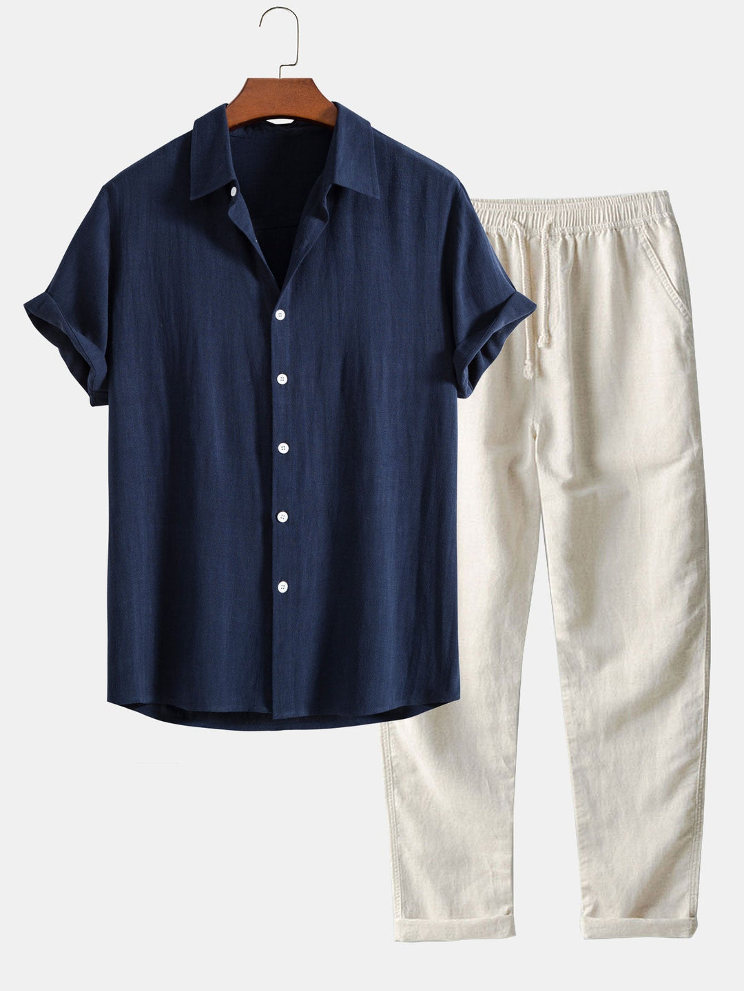 Set estivo leggero in camicia e pantaloni per uomo – Outfit casual in misto lino