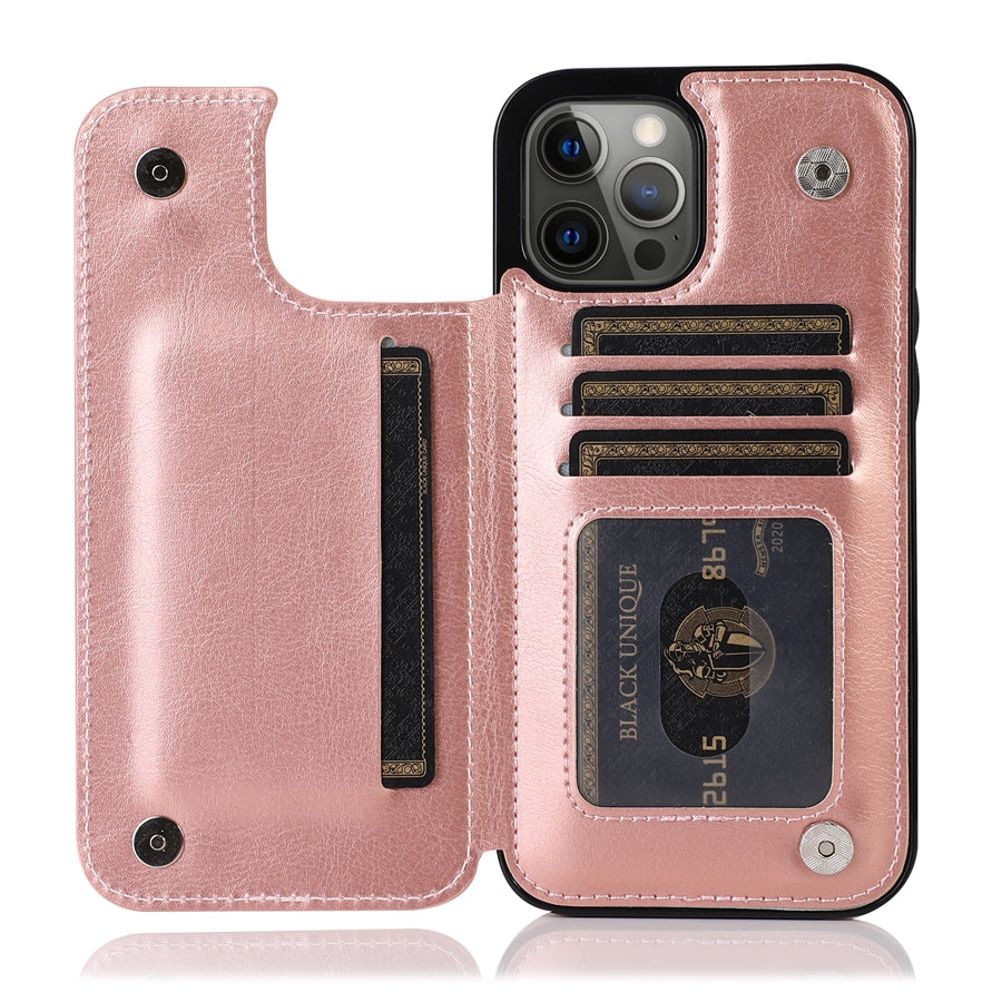 Magnoria - Borsa in pelle di lusso per smartphone con scomparti per carte, area foto e chiusura magnetica