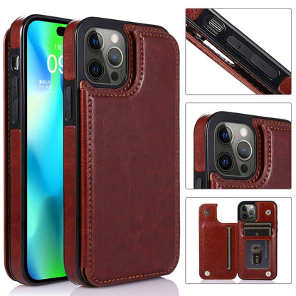 Magnoria - Borsa in pelle di lusso per smartphone con scomparti per carte, area foto e chiusura magnetica