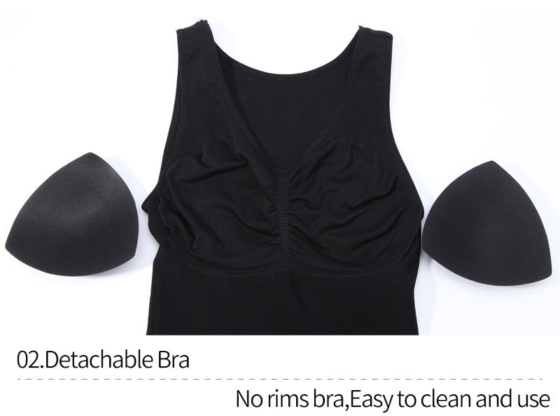 Top modellante in shapewear con reggiseno integrato e controllo della pancia per donne