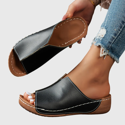Comode ciabatte da donna con zeppa – Leggeri pantofoli estivi per la vita quotidiana e il comfort