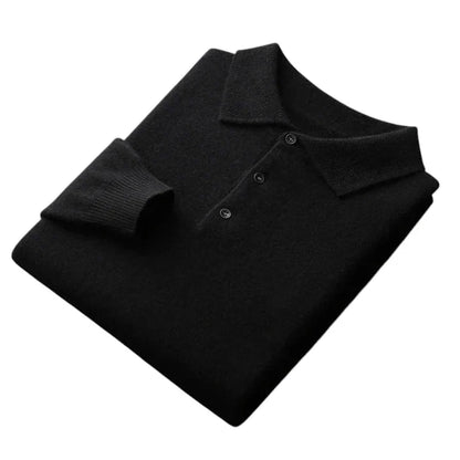Lazare - Polo in Cashmere Elegante e Morbido con Maniche Lunghe per Uomo