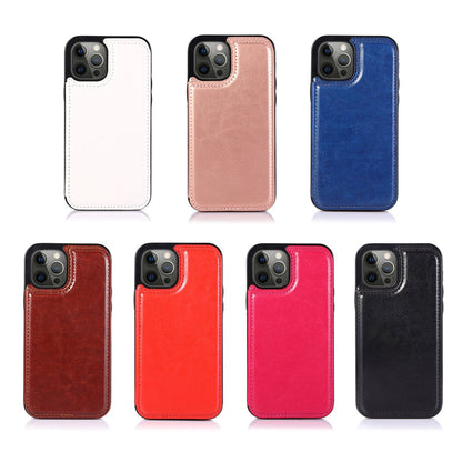 Magnoria - Borsa in pelle di lusso per smartphone con scomparti per carte, area foto e chiusura magnetica