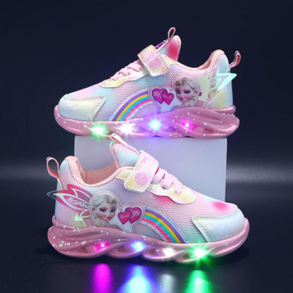 Sneaker LED per Bambine – Scarpe da Ginnastica Luminescenti con Arcobaleno e Chiusura a Velcro