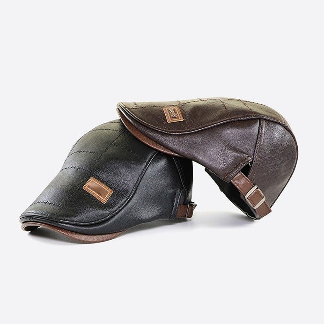 BaretÉlite - Berretto in pelle retro per uomini