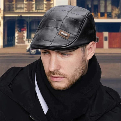 BaretÉlite - Berretto in pelle retro per uomini