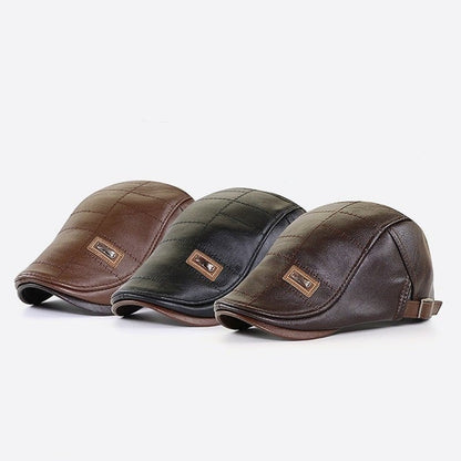 BaretÉlite - Berretto in pelle retro per uomini