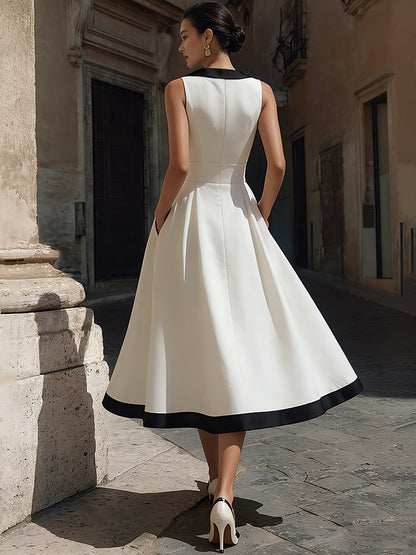 abito midi donna con scollo a V