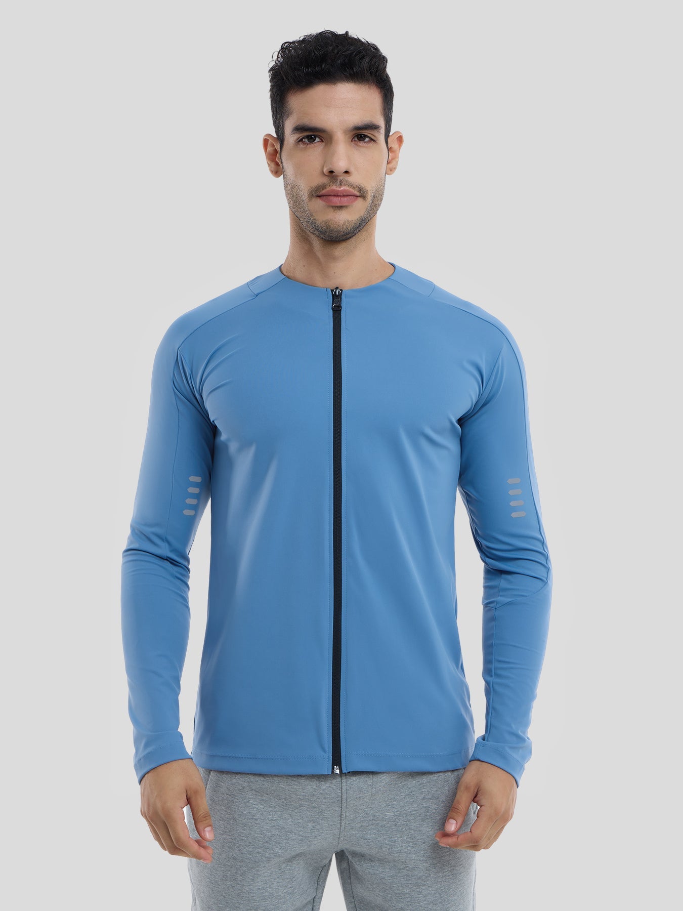 Maëlric - Giacca sportiva SmoothBlend con materiale ad asciugatura rapida per corsa e fitness con colletto a zip