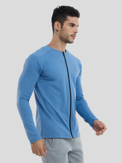 Maëlric - Giacca sportiva SmoothBlend con materiale ad asciugatura rapida per corsa e fitness con colletto a zip